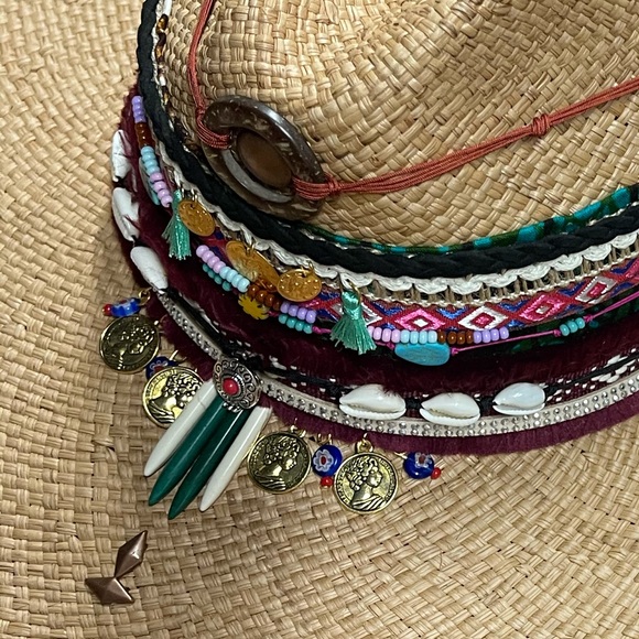 Handmade Colombian Boho Embellished Hat - Picture 3 of 5
